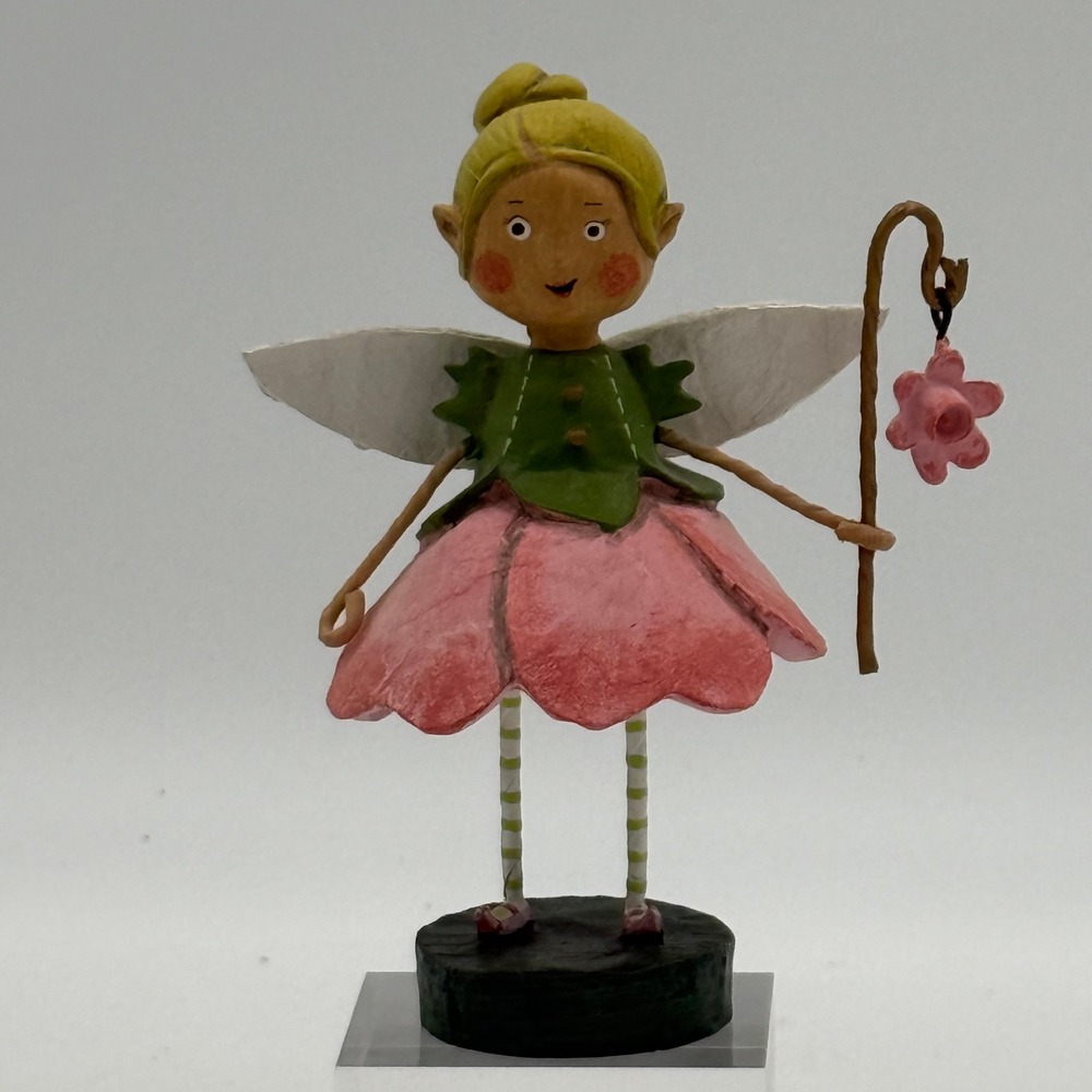 Patience Brewster Krinkles Flower Fairy Figurine Pink Green Garden Decor 6.25"